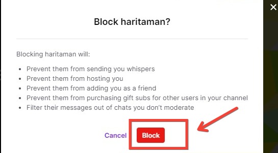 How to block someone on Twitch