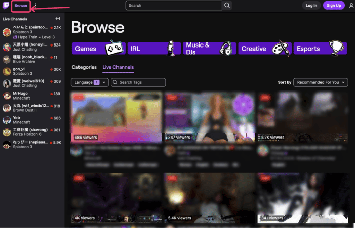 Get on top of the browse page on twitch.tv by buying twitch viewers with followerspanda