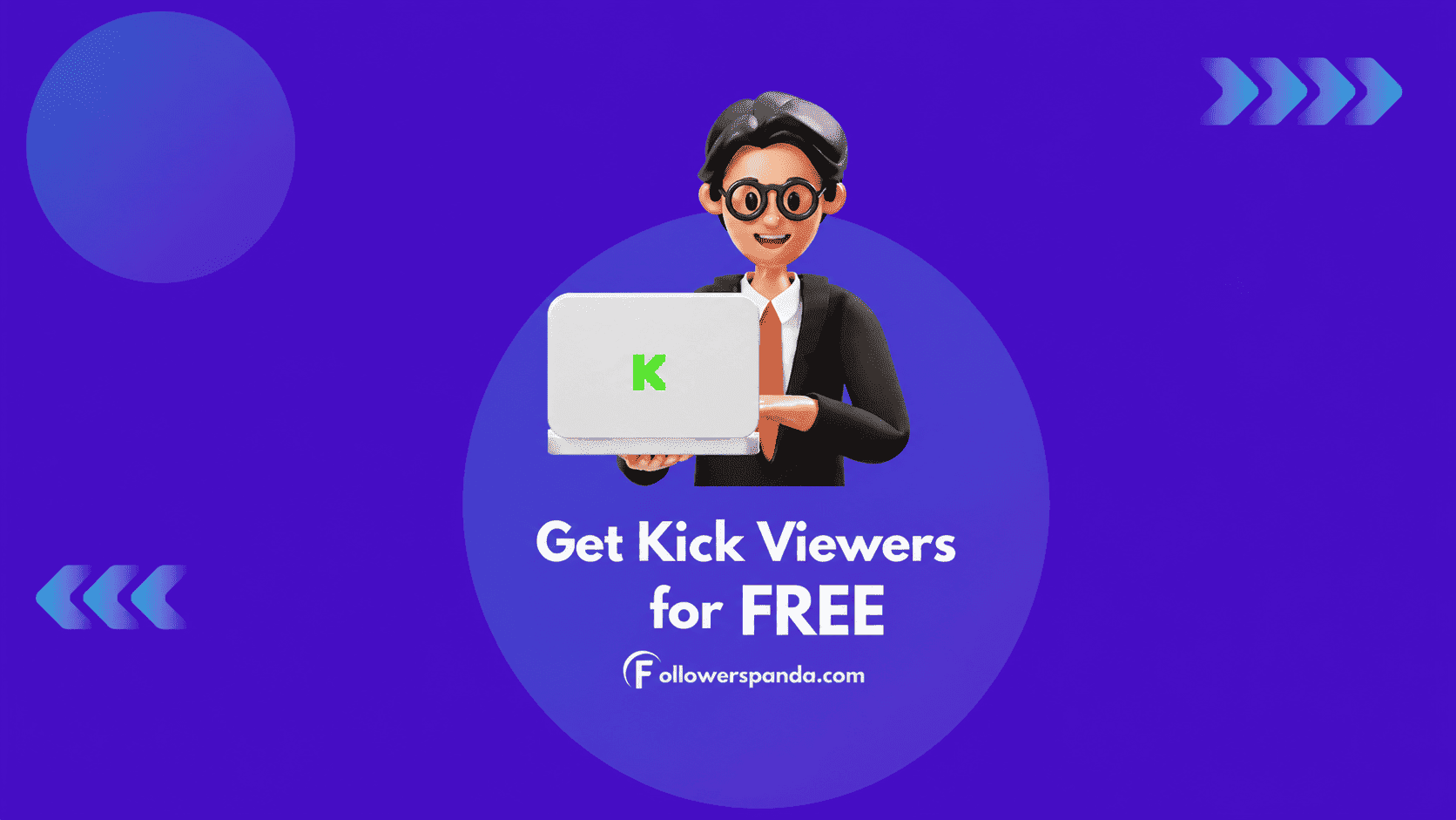 Get Kick viewers for free with Followerspanda — promotional banner